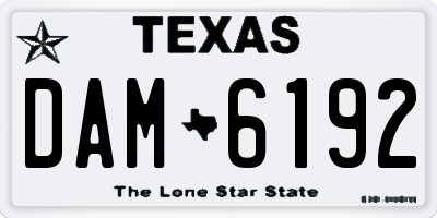 TX license plate DAM6192