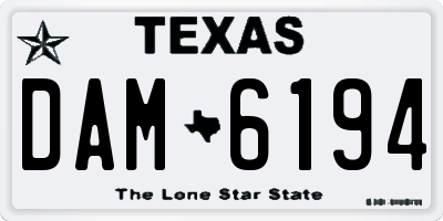 TX license plate DAM6194