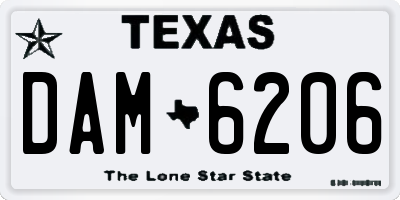 TX license plate DAM6206