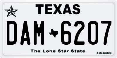 TX license plate DAM6207