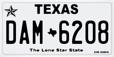 TX license plate DAM6208