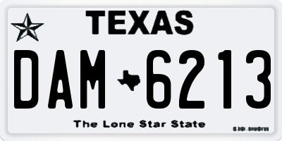 TX license plate DAM6213