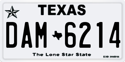 TX license plate DAM6214