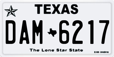 TX license plate DAM6217