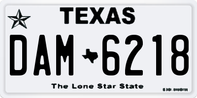 TX license plate DAM6218