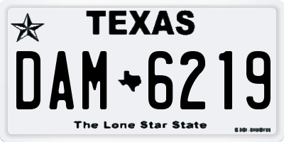 TX license plate DAM6219