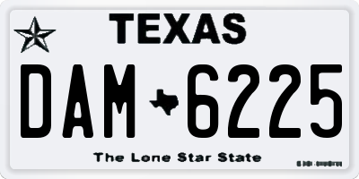 TX license plate DAM6225