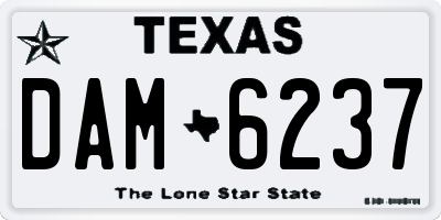 TX license plate DAM6237