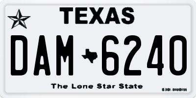 TX license plate DAM6240