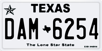 TX license plate DAM6254