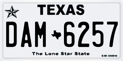 TX license plate DAM6257