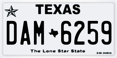 TX license plate DAM6259