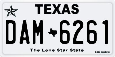 TX license plate DAM6261