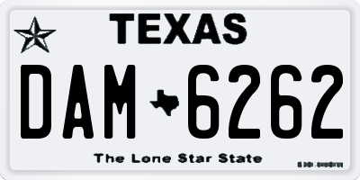 TX license plate DAM6262