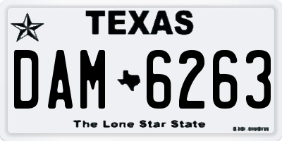 TX license plate DAM6263