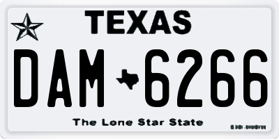 TX license plate DAM6266