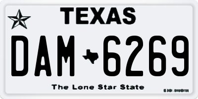 TX license plate DAM6269