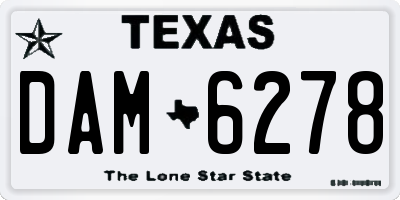 TX license plate DAM6278