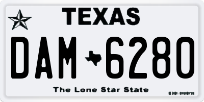 TX license plate DAM6280