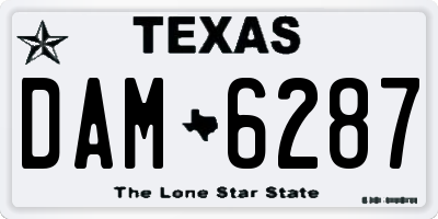 TX license plate DAM6287