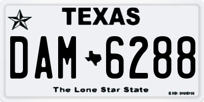 TX license plate DAM6288