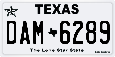 TX license plate DAM6289