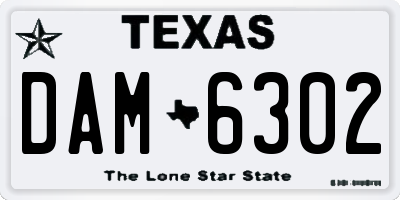 TX license plate DAM6302