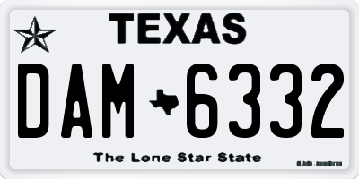 TX license plate DAM6332