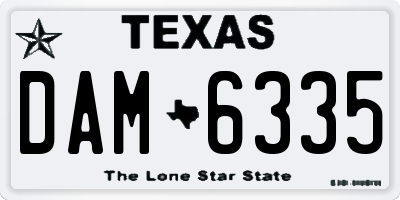 TX license plate DAM6335