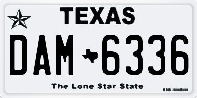 TX license plate DAM6336