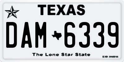 TX license plate DAM6339