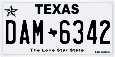 TX license plate DAM6342