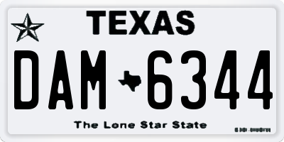 TX license plate DAM6344