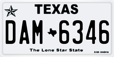 TX license plate DAM6346