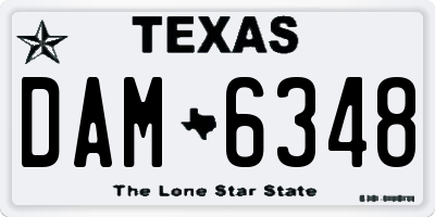 TX license plate DAM6348