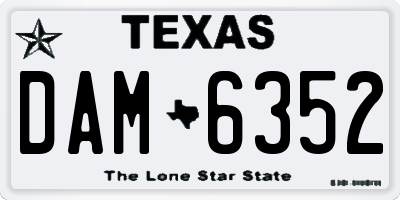 TX license plate DAM6352
