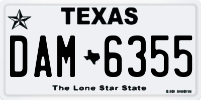 TX license plate DAM6355