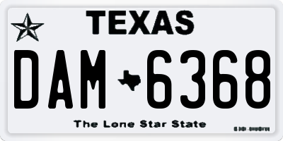 TX license plate DAM6368
