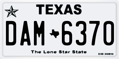 TX license plate DAM6370