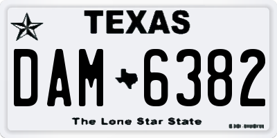 TX license plate DAM6382