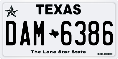 TX license plate DAM6386