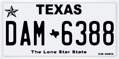TX license plate DAM6388