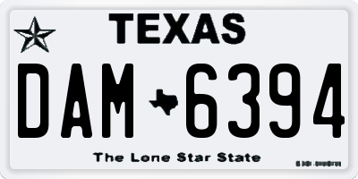 TX license plate DAM6394