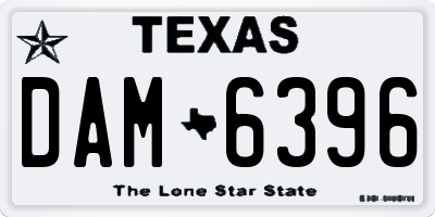 TX license plate DAM6396