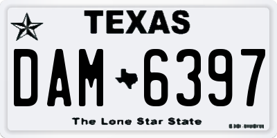 TX license plate DAM6397