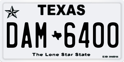 TX license plate DAM6400