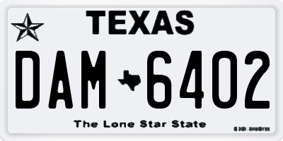 TX license plate DAM6402