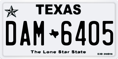 TX license plate DAM6405