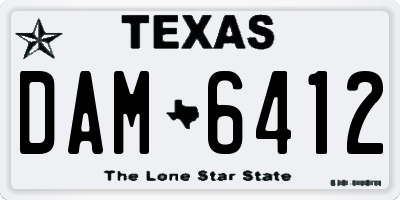 TX license plate DAM6412