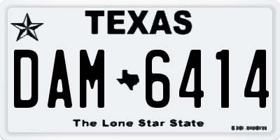 TX license plate DAM6414